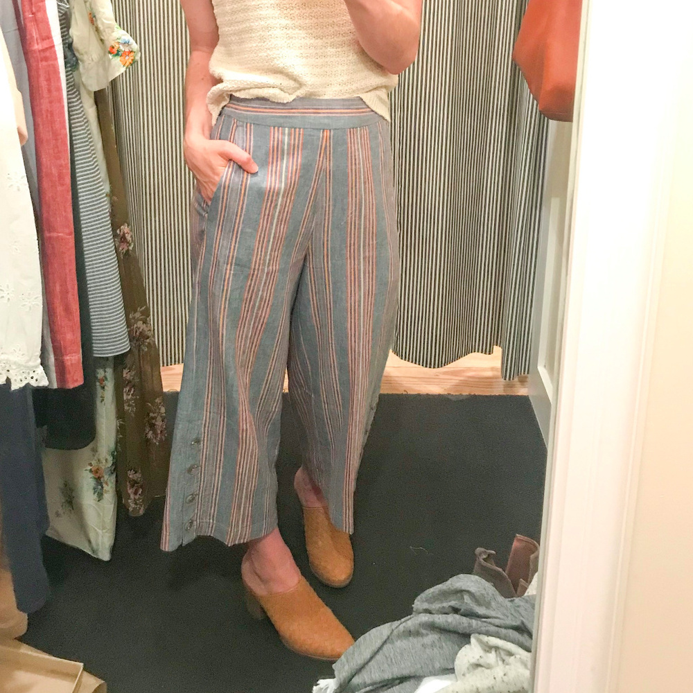 MADEWELL Side-Button Huston Pull-On Crop Pants